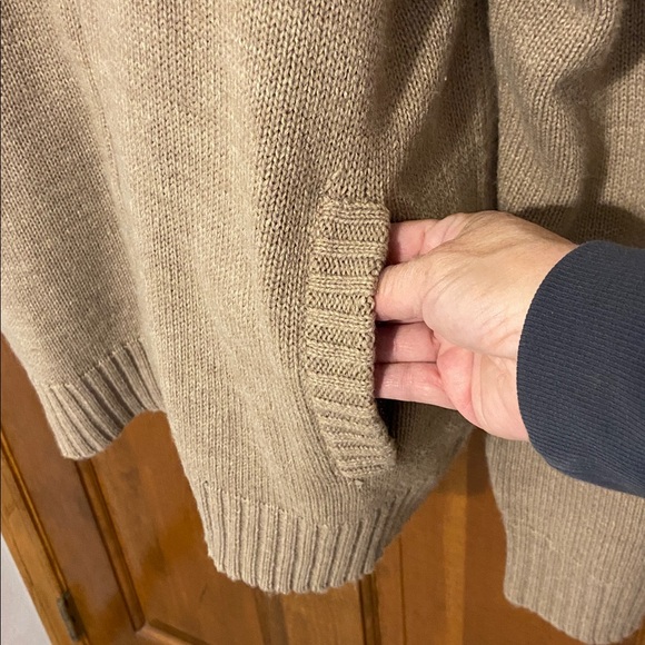 David Taylor Fair Isle zip-up cardigan sweater Brown/Beige pockets Grandpacore L - Picture 5 of 11